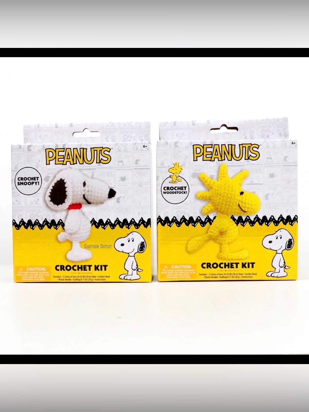 Peanuts Snoopy & Woodstock Set Crochet Kit (2 Kits) New